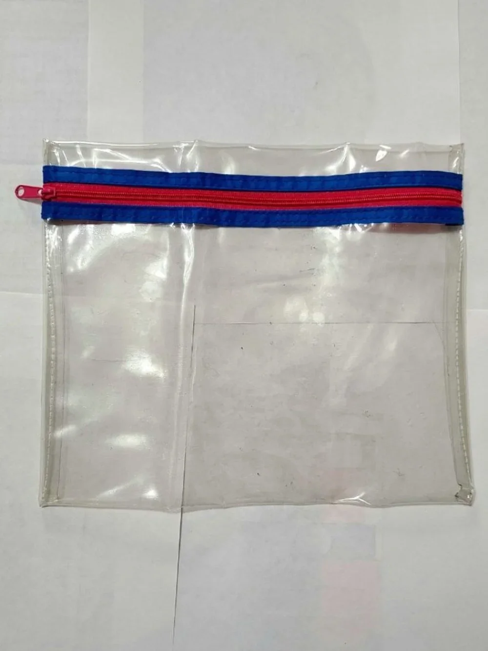 Clear Red‑Zip Pencil Pouch